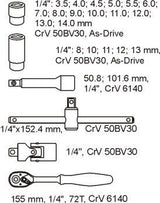 Įrankių rinkinys į su padėklu į spintelę |  6.3 mm (1/4") | 25 vnt. (YT-5541)