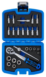 Galvučių su terkšle rinkinys | 6.3 mm (1/4") | 24 vnt. (74713)