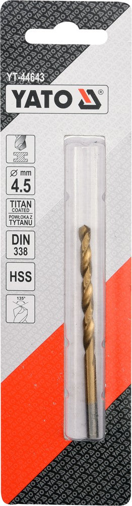 Сверло по металлу HSS-TIN 4.5 mm