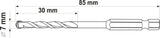 Grąžtas universalus su Hex 6.3 mm (1/4") galu | 7.0 mm (YT-44784)