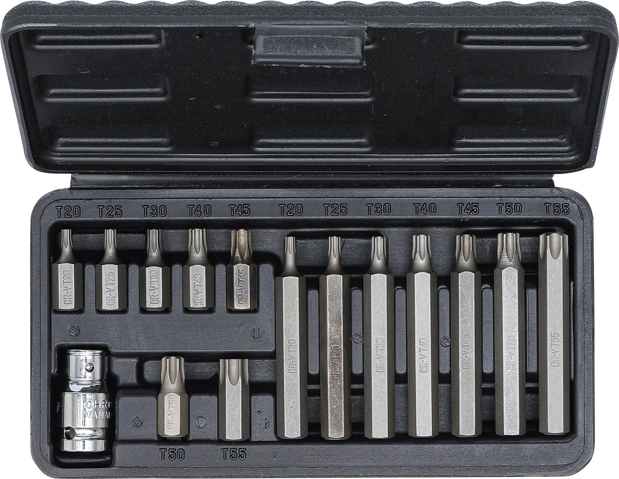 Antgalių rinkinys | trumpas / ilgas | 10 mm (3/8") storio | T-Star (Torx) | 15 vnt. (5040)