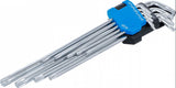 L tipo raktų rinkinys | labai ilgi + labai trumpi | T-Star (Torx) T10 - T50 | 9 vnt. (9375)