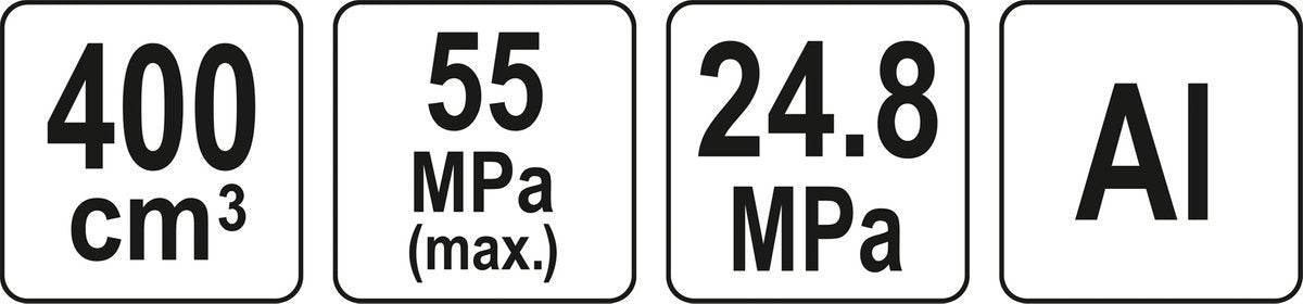 Rankinis tepimo pistoletas | sustiprinta konstrukcija | kasetės | 400 cm³ (YT-07045)
