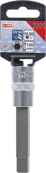 Бита, запрессованная в головку | длина 100 mm | 12,5 mm (1/2") | шестигранник 11 mm