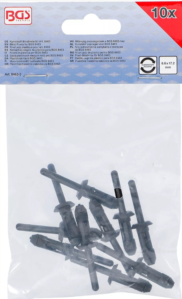 Plastikinės kniedės | 6.6 x 17.2 mm | 10 vnt. (8463-3)