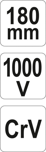 Replės aukštos įtampos laidams šoninio kirpimo 180mm, VDE 1000V (YT-21159)