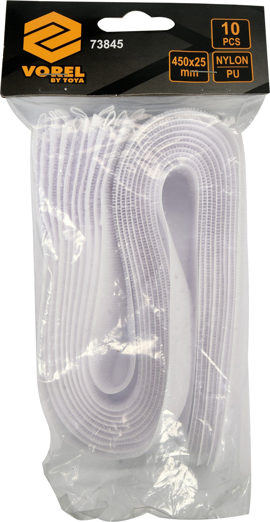 Dirželiai laidams su velcro | balti | 450 mm / 10 vnt. (73845)