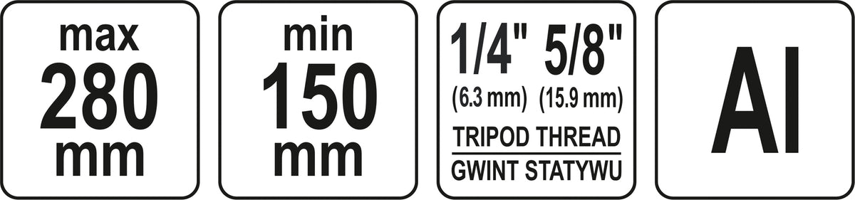 Stovas trikojis | aliuminis | 28 cm (YT-30471)