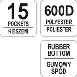 Сумка для инструментов с резиновым корпусом 16" | 15 карманов