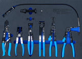 Įrankių dėklas 3/3: žarnų sąvaržų replių rinkinys (504)