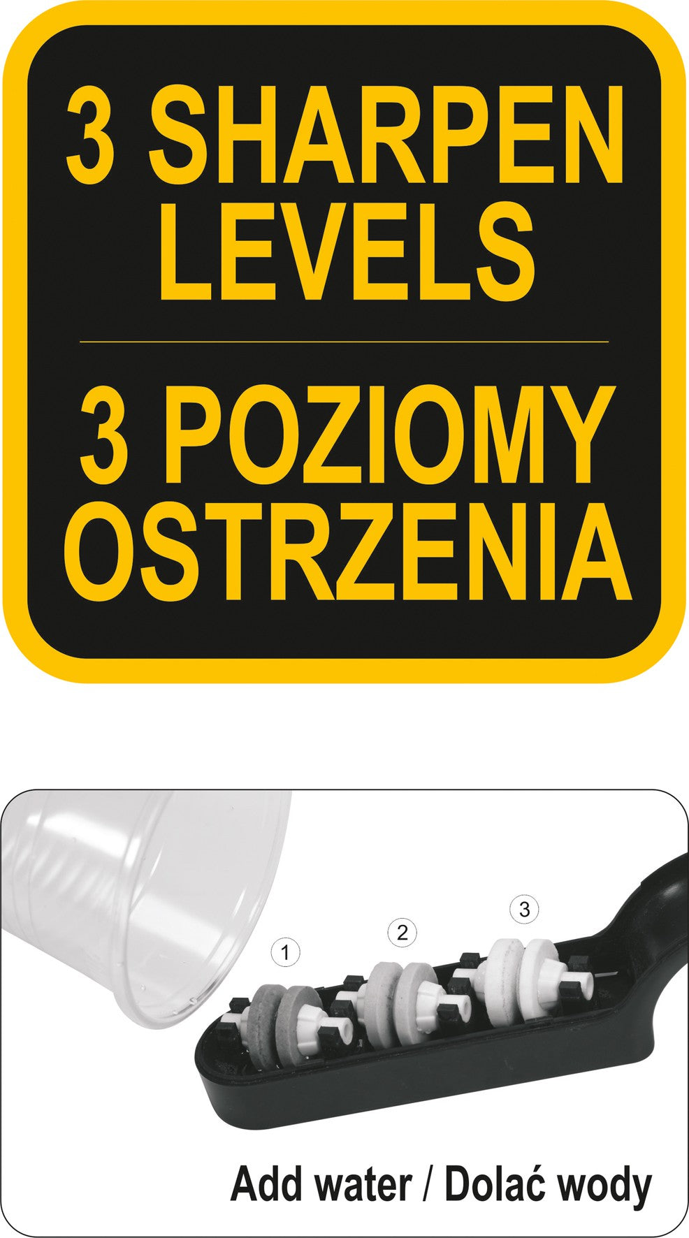 Peilių galąstuvas su 3 dvigubais diskais (26220)