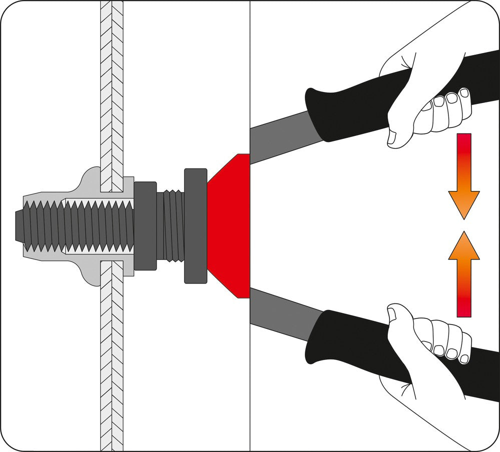 Kniediklis srieginėms kniedėms | M5, M6, M8, M10, M12, | 330 mm (YT-3612)