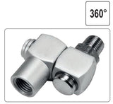 Pneumatinė jungtis šarnyrinė 360° | 6.3 mm (1/4") vidinis / išorinis sriegis (YT-24130)