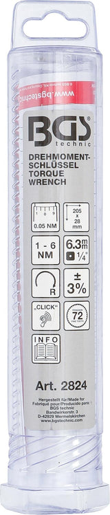 Динамометрический ключ | 6.3 mm (1/4") | 1 - 6 Nm