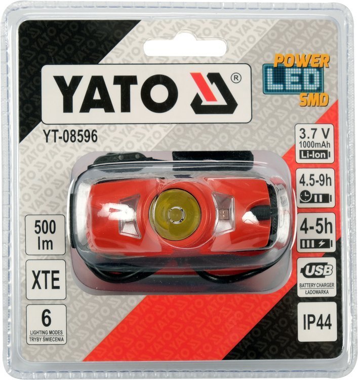 Lempa dedama ant galvos | akumuliatorinė | 500LM / 70 m | LI-ION 3,7V 1000MAH (YT-08596)
