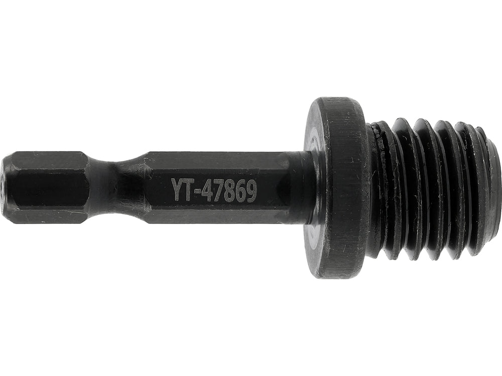 Sriegio M14 adapteris į HEX (1/4") 6.3 mm | 47 mm ilgio (YT-47869)