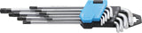 L tipo raktų rinkinys | ilgas tipas | T-Star (Torx) / T-Star su skylutėm (Torx) T10 - T50 | 9 vnt. (794)