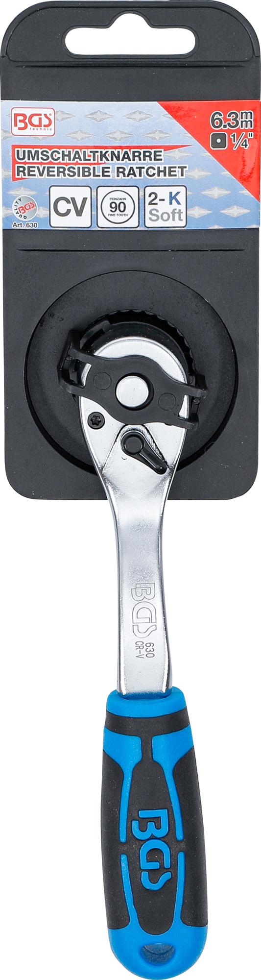 Rankena galvutėms terkšlinė | smulkūs dantukai | 6.3 mm (1/4") (630)