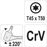 Raktas šarnyrinis dvipusis | T-Star (Torx) T45XT50 (YT-05314)