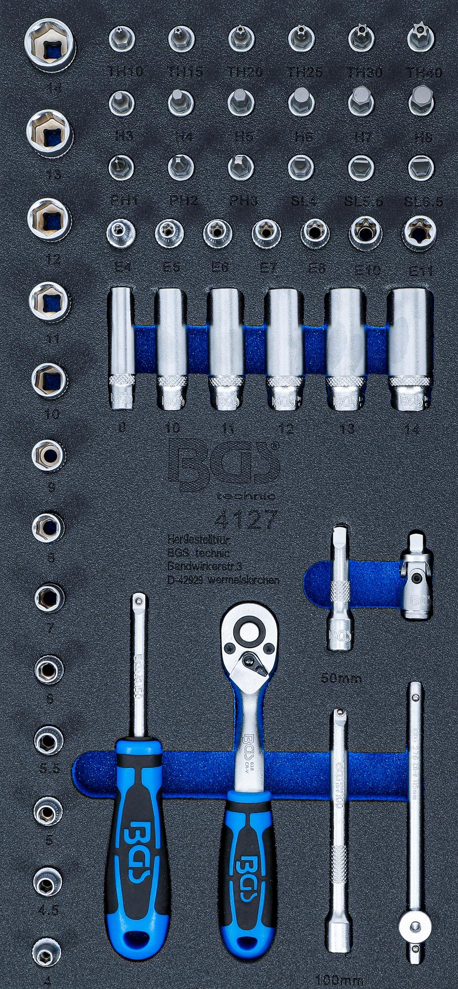 Įrankių dėklas 1/3: galvučių rinkinys | 6.3 mm (1/4") | 50 vnt. (4127)