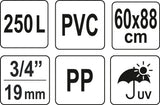 Rezervuaras lietaus vandeniui rinkti | PVC | 250 litrų (89702)