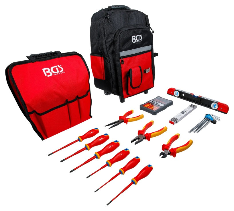 TOOL KIT IN BACKPACK WITH WHEELS AND TELESCOPIC HANDLE | VDE | 27 PCS (3348)