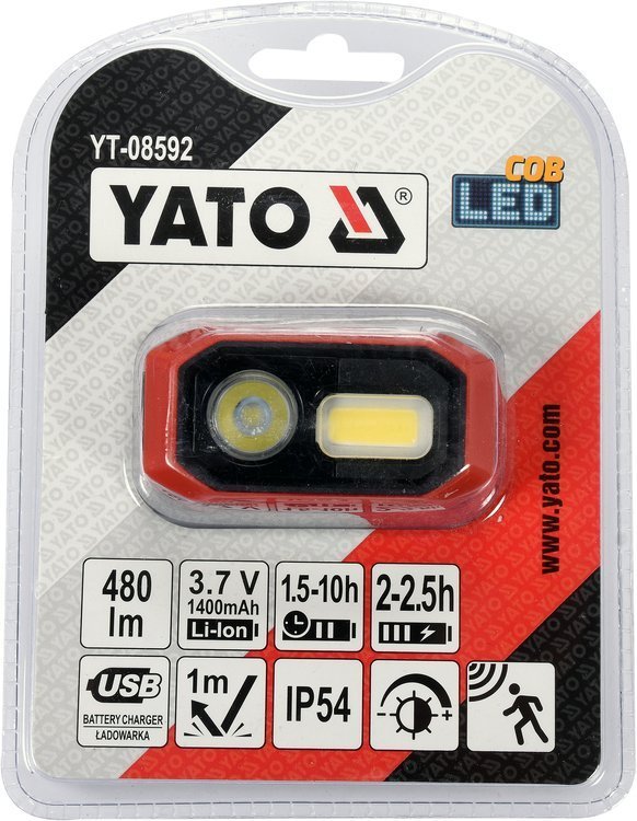 Lempa dedama ant galvos | lygus žibinto reguliavimas / judesio daviklis | 480LM AKU OSRAM LED (YT-08592)
