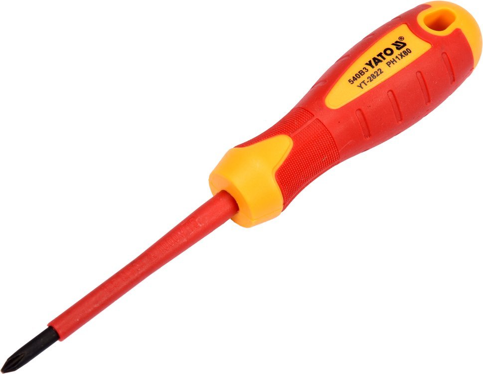 Izoliuotas atsuktuvas elektrikui | 1000V | PH1x80 mm (YT-2822)
