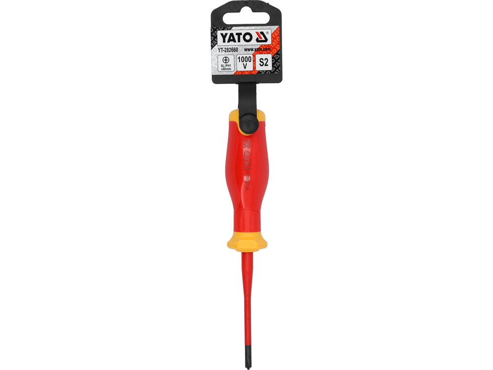 Изолированная отвёртка для электрика | очень тонкая | 1000V | SL/PH1x80 mm
