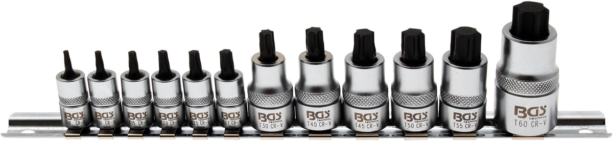 BIT SOCKET SET, EXTRA SHORT | T-STAR (FOR TORX) T8 - T60 | 12 PCS. (5098)