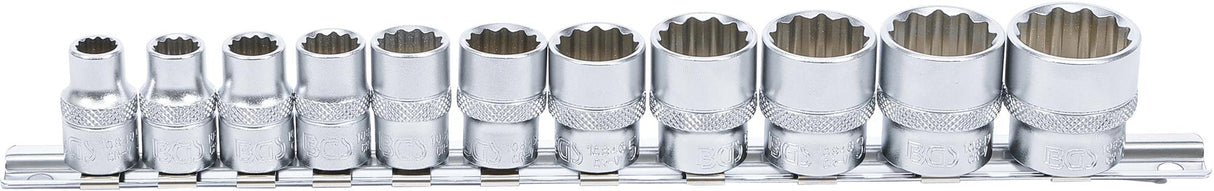 Galvučių rinkinys, 12 kampų | 10 mm (3/8") | Coliniai dydžiai | 11 vnt. (9112)