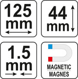 Kontūrų matuoklis/ šablonas/ trafaretas profiliams | 125 mm (YT-3735)