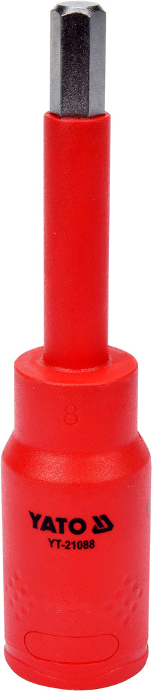 Izoliuotas antgalis elektrikui H8x120mm, 1/2" VDE (YT-21088)