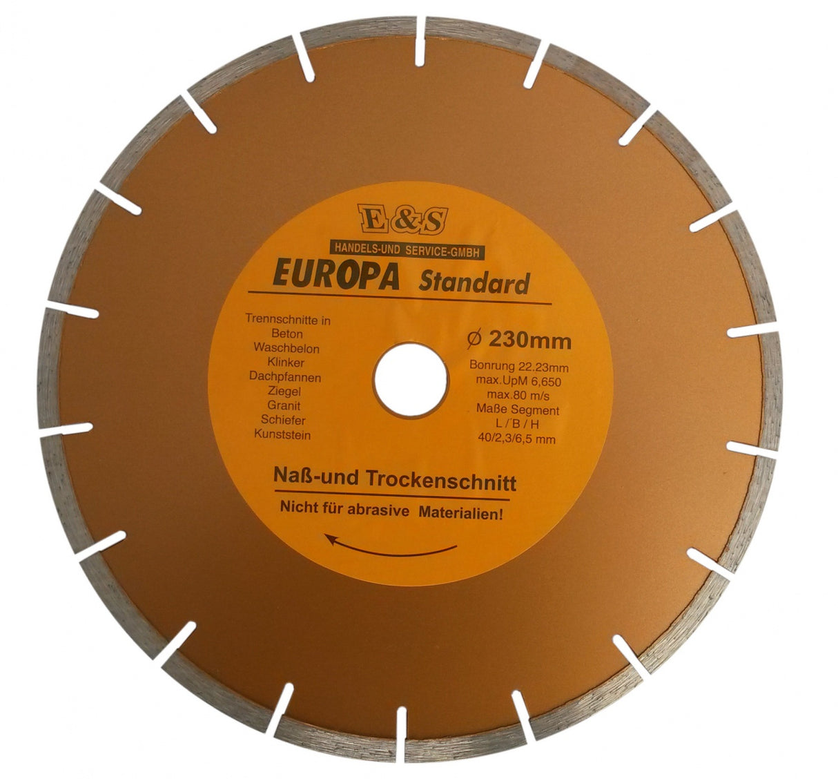Алмазный отрезной диск Europa | 230 mm X1.8X2.4X7.0
