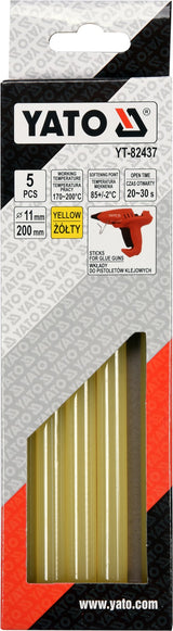 Karštų klijų lazdelių rinkinys 11,2x200mm 5vnt. geltonos (YT-82437)