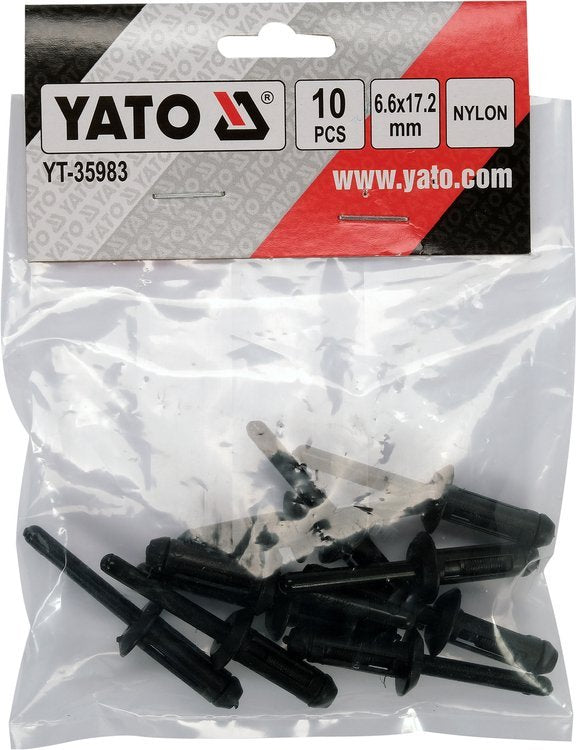 PLASTIC BLIND RIVETS 6.6X17.2MM 10PCS (YT-35983)