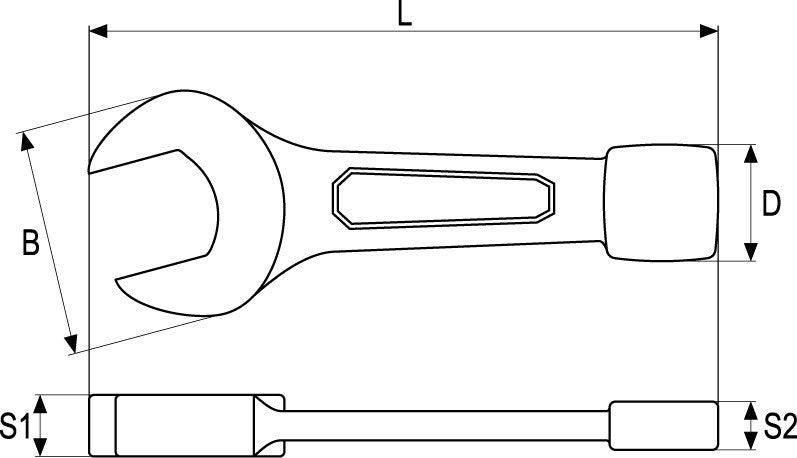 Raktas smūginis plokščias | 41mm (YT-1619)