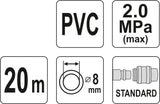 AIR HOSE PVC W. COUPLING 8MM X 20M (YT-24221)