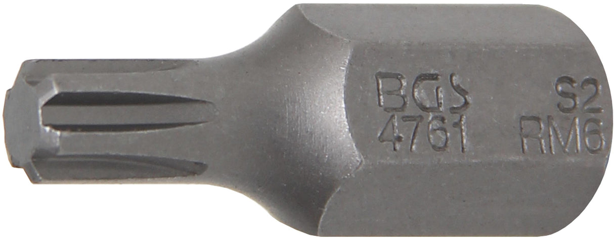 BIT | LENGTH 30 MM | 10 MM (3/8") DRIVE | SPLINE (FOR RIBE) M6 (4761)