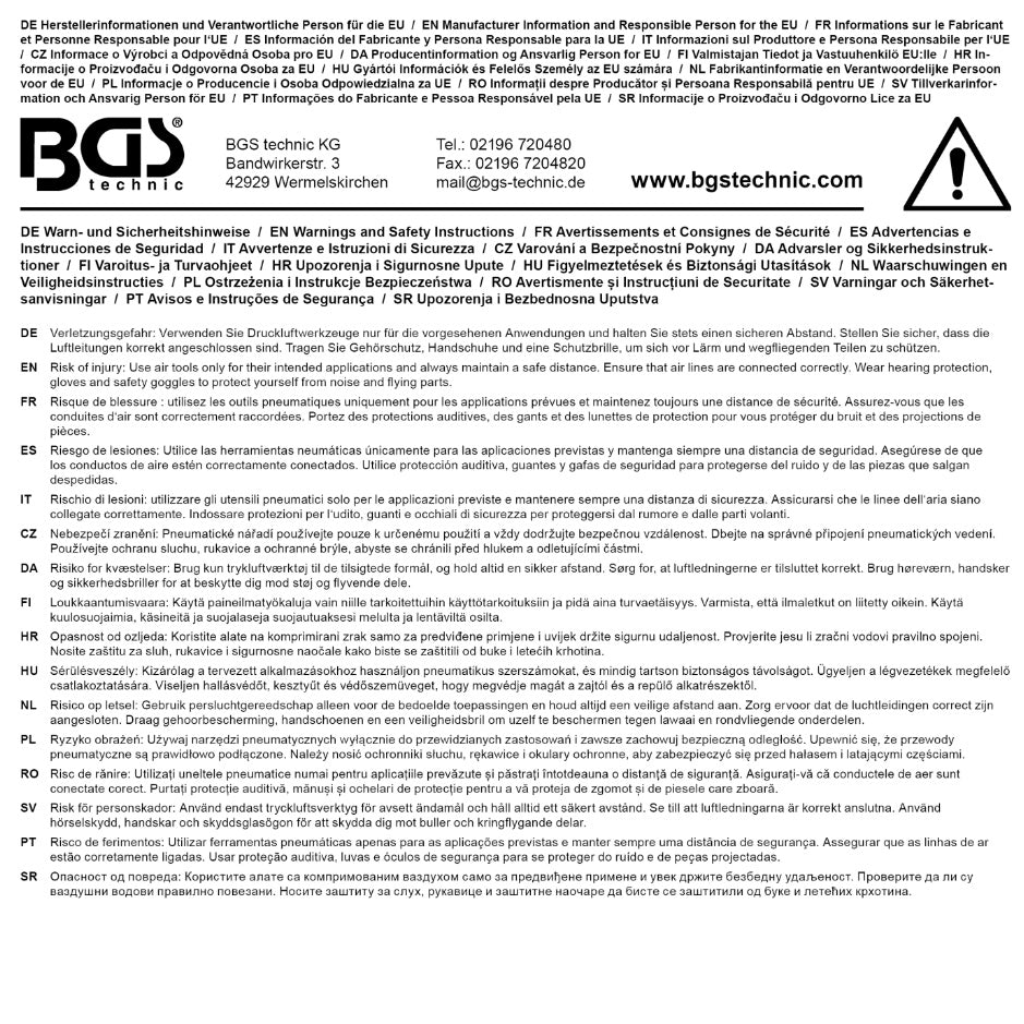 Насадка для пневматического игольчатого молотка BGS 8540