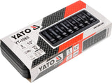 Smūginiai antgaliai | 12,5 mm (1/2") | T-Star (Torx) T30 - T80 | 8 vnt (YT-1065)