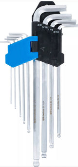L tipo raktų rinkinys | Coliniai dydžiai | hex šešiakampis / hex šešiakampis su šarnyru 1/16"- 3/8" | 9 vnt. (799)
