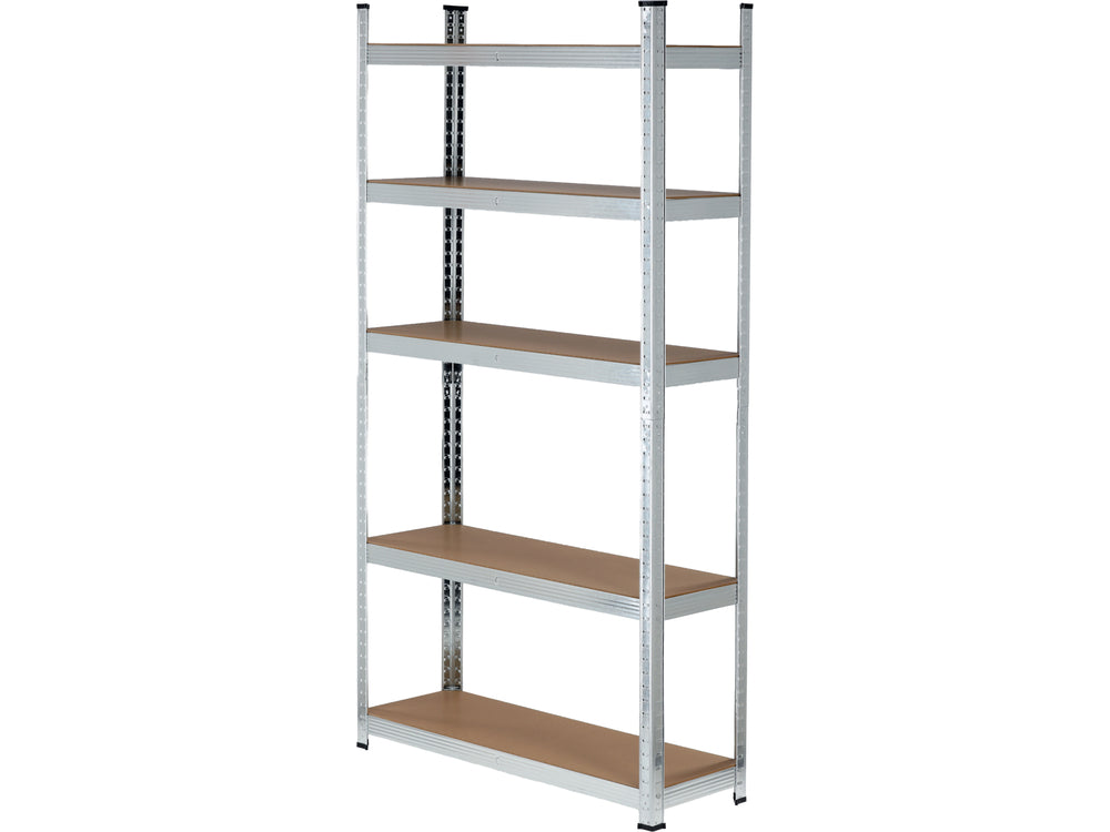 GALVANISED STORAGE SHELF | 5 SHELVES | HDF BOARDS | 180 X 90 X 40 CM (78485)