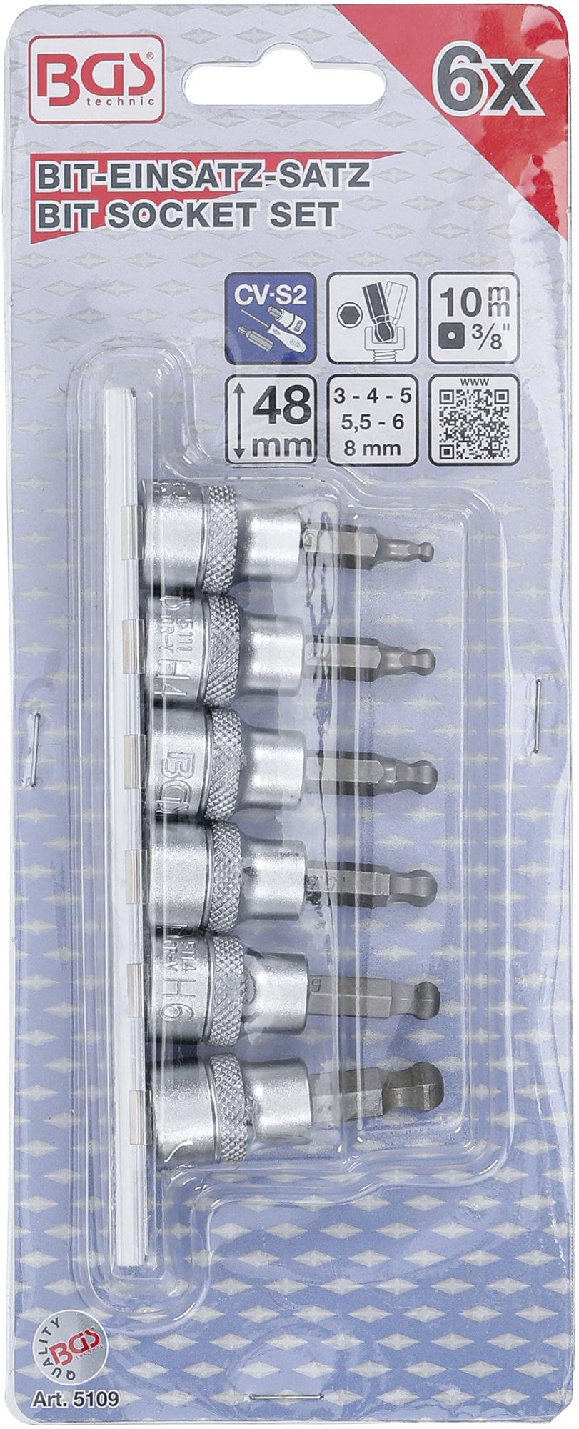 Набор бит | 10 mm (3/8") | Шарнирный шестигранник | 3 - 8 mm | 7 шт.