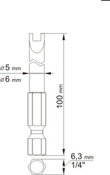 Antgaliai dviūsiai 1/4", 2vnt, : NR6 X100MM; NR10 X100MM (YT-0499)