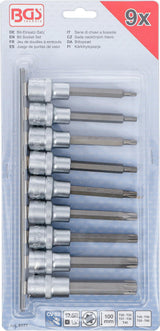 Набор запрессованных бит | 12.5 mm (1/2") | T-Star (Torx) T20 - T60 | 9 шт.
