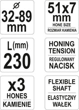 Cilindrų šveitiklis (Honas) 3-kojis | Ø 32 - 89 mm (YT-05811)