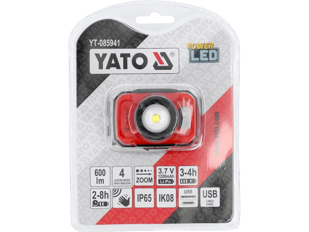 Lempa dedama ant galvos | 600LM AKU / judesio daviklis  | LED (YT-085941)