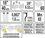Grandinė pjūklui 16" 3/8" 0,063" 60 dantys (YT-84955)
