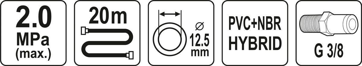 Pneumatinė žarna | Hybrid | 12,5 mm x 20 m (YT-24237)